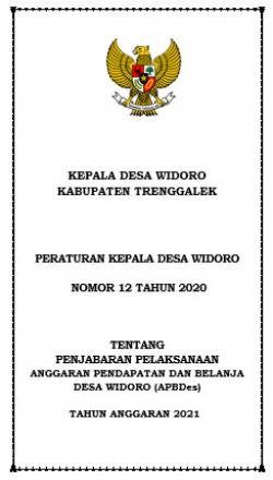 PERKADES NOMOR 12 TAHUN 2020 TENTANG PENJABARAN APBDES 2021